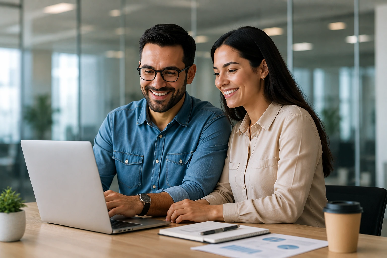 Casal de empresários emitindo certificado digital online